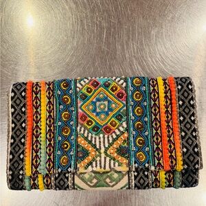 Multicolor Beaded Clutch/Crossbody Bag